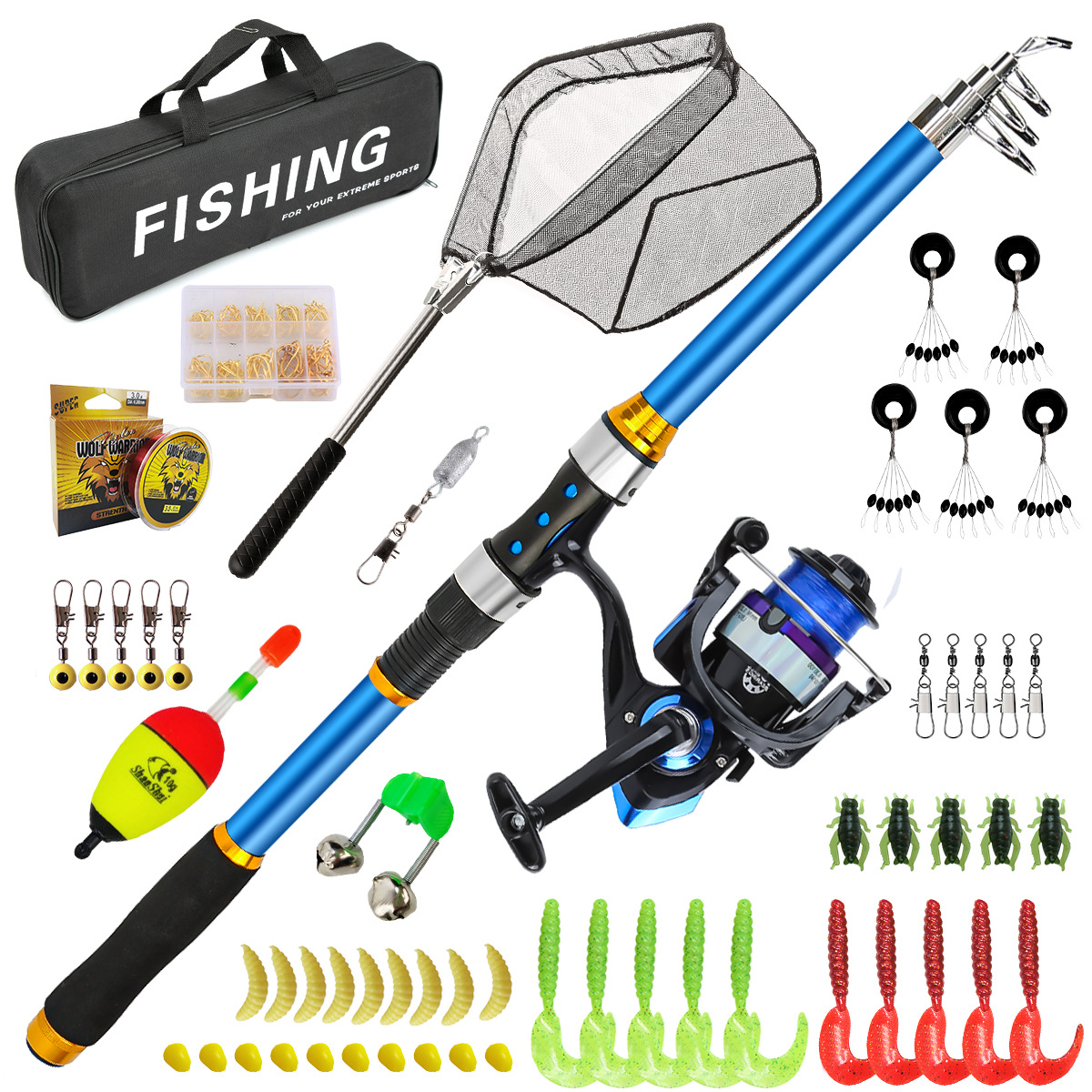 Fishing Boat Oar - 릴 및 액세서리가 포함된 2.1-3.6M 텔레스코픽